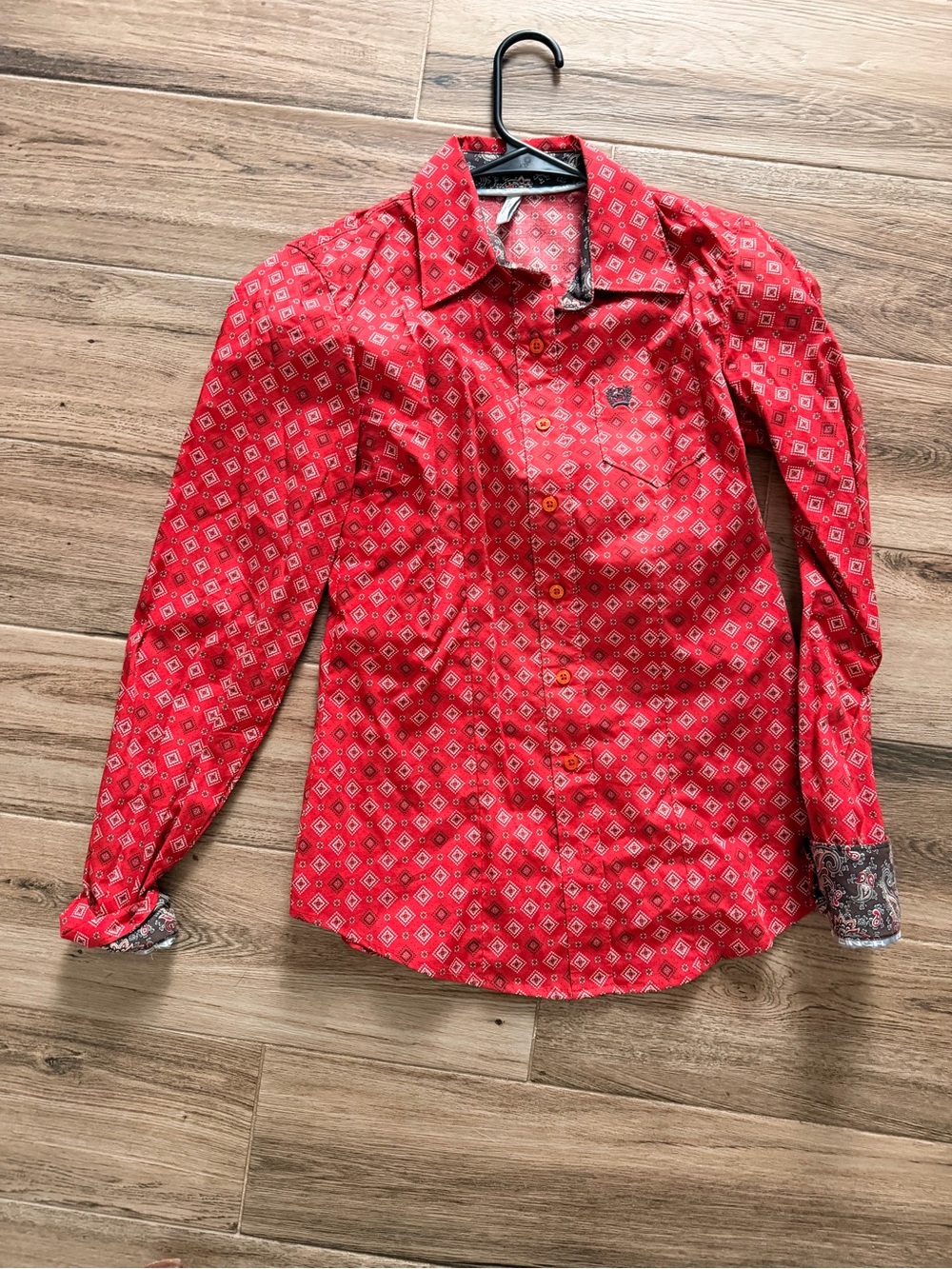 Red Cinch Button Up Suxe XS